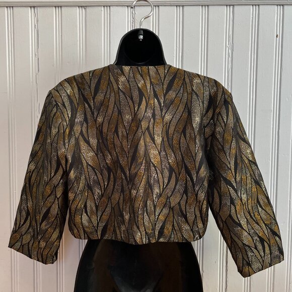 Vintage 3/4 Sleeve Metallic Bolero, Size Small - Picture 4 of 8